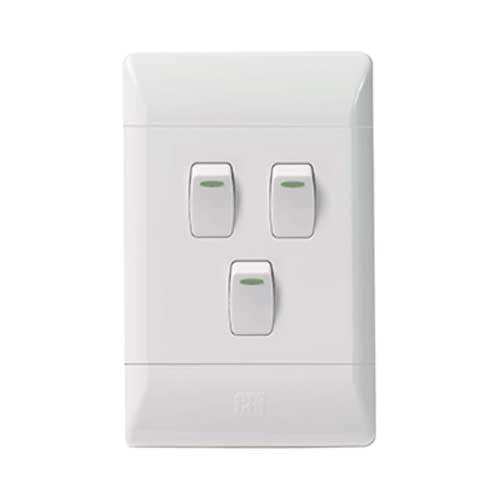 CBi PVC 3 Lever Light Switch 2 x 4