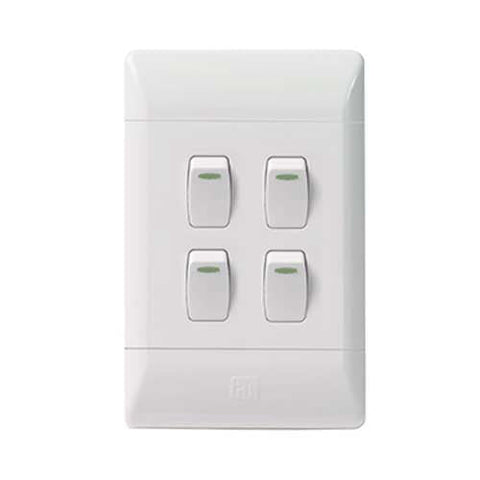 CBi PVC 4 Lever Light Switch 4 x 2