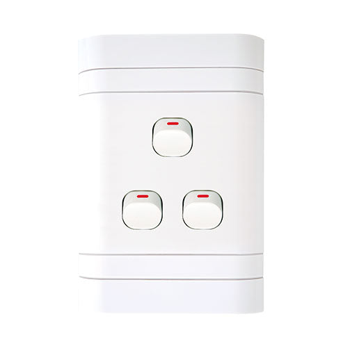 Lesco Cover Strip 3 Lever 1-Way Light Switch 4 x 2