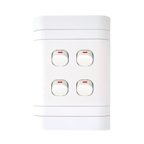 Lesco Cover Strip 4 Lever 1-Way Light Switch 4 x 2