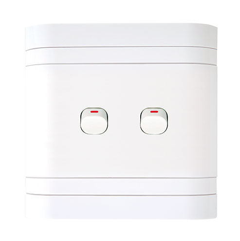 Lesco Cover Strip 2 Lever 1-Way Light Switch 4 x 4