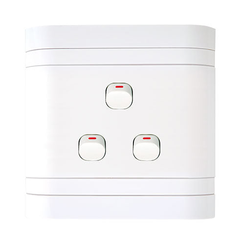 Lesco Cover Strip 3 Lever with 2-Way Light Switch 4 x 4