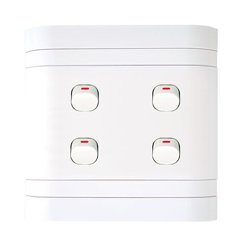 Lesco Cover Strip 4 Lever with 2-Way Light Switch 4 x 4