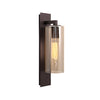 Bright Star Down Facing Metal Lantern with Amber Glass - Coffee