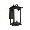 Down Facing Aluminum Lantern with Frosted Glass - Black