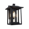 Down Facing Aluminum Lantern with Clear Glass - Black