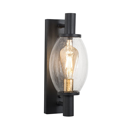 Oval Drop Wall Light Lantern - Black