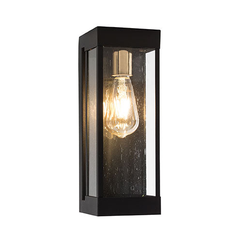 Bright Star Rectangular Wall Light Lantern - Black