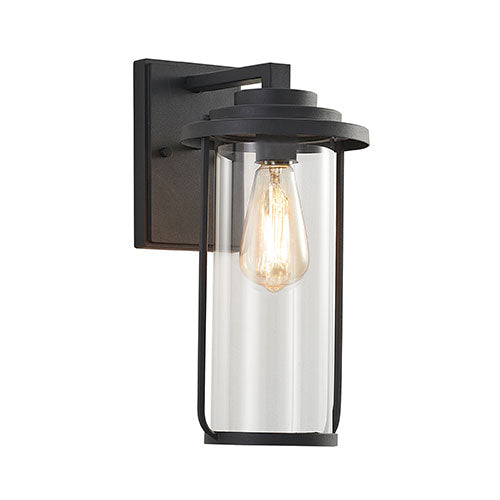 Bright Star Cylindrical Wall Light Lantern - Black