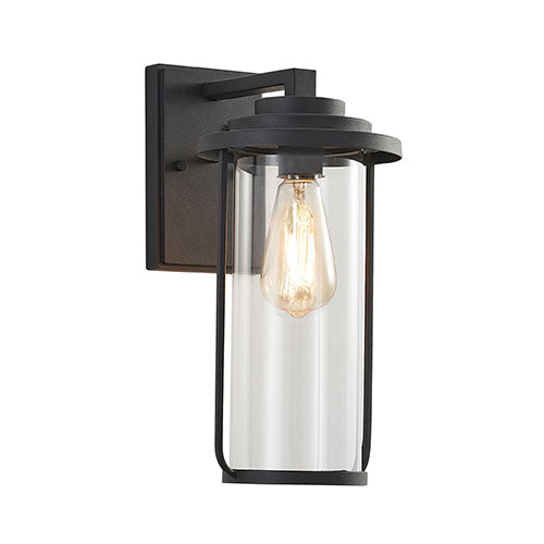 Cylindrical Wall Light Lantern - Black