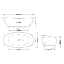 Load image into Gallery viewer, Crystallite Stone Layla 1.6 Slimline Bath
