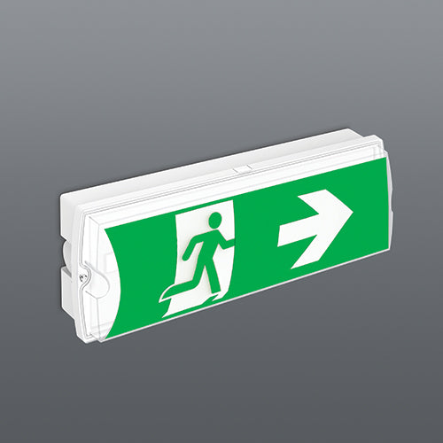 Spazio Emergency LED Bulkhead - Wall Mount - White