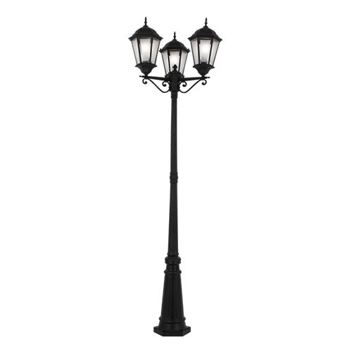 Bright Star Lantern 3 Light Column - Black