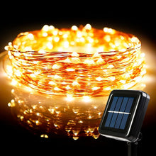 Load image into Gallery viewer, Litehouse Solar Copper Wire LED Fairy Lights Warm White

