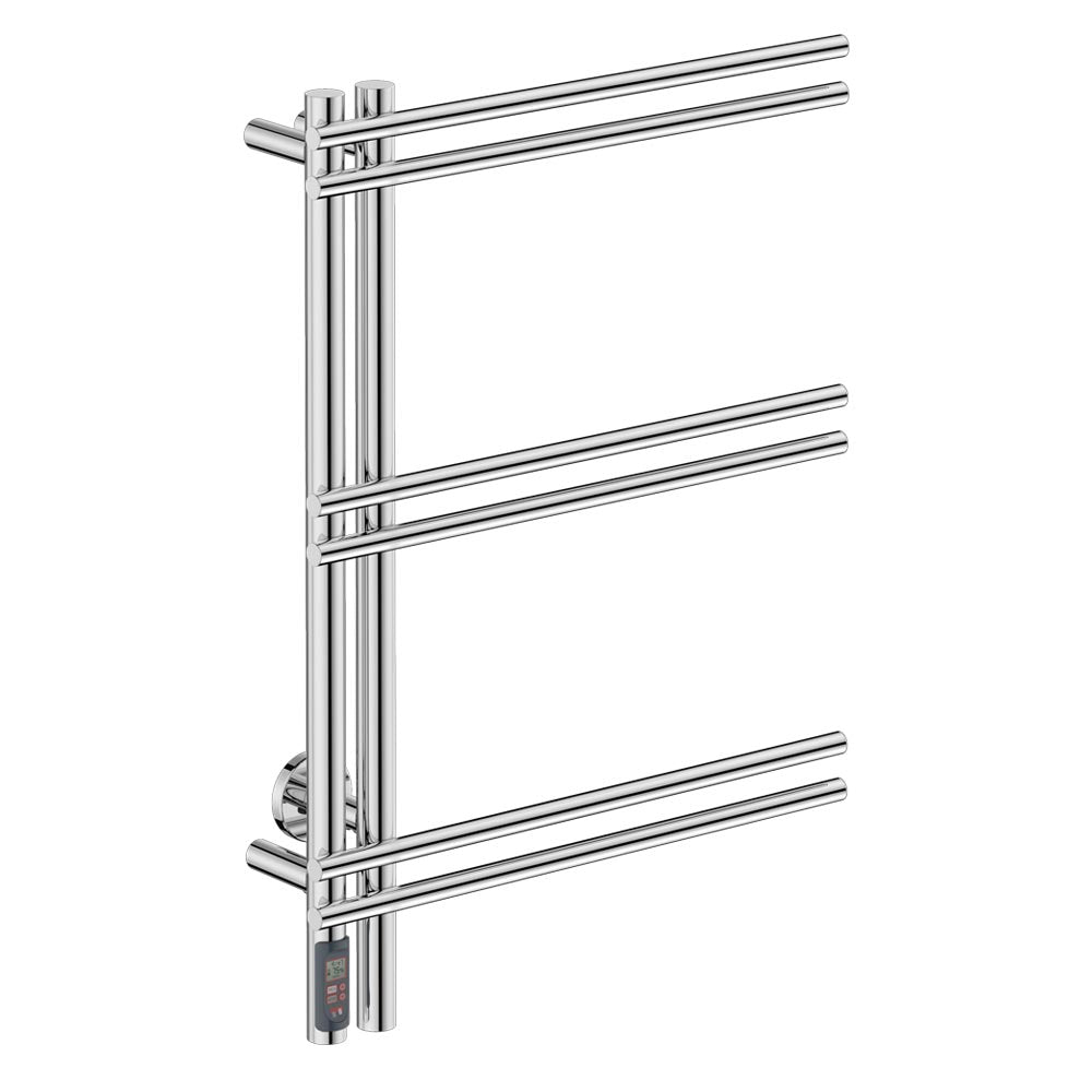 Bathroom Butler Loft Twin 6 Bar Straight Heated Towel Rail with TDC Timer