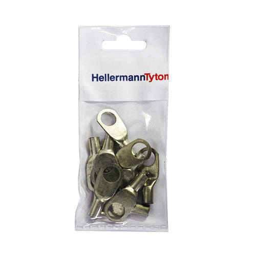 HellermannTyton Standard Cable Lugs HTB1610 16mm Cable Size 10mm Stud - 10 Pack