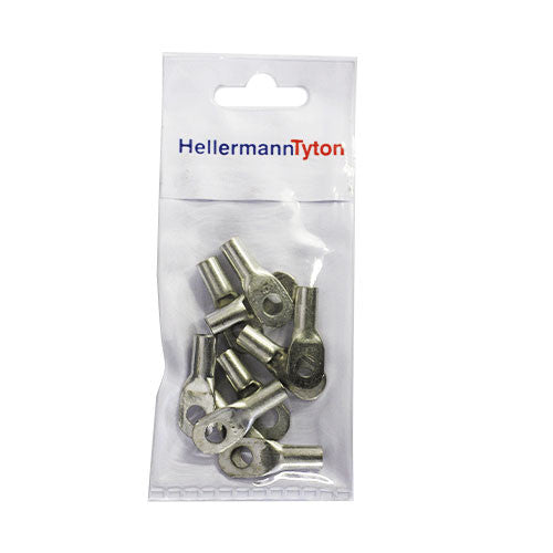 HellermannTyton Standard Cable Lugs HTB166 16mm Cable Size 6mm Stud (10)