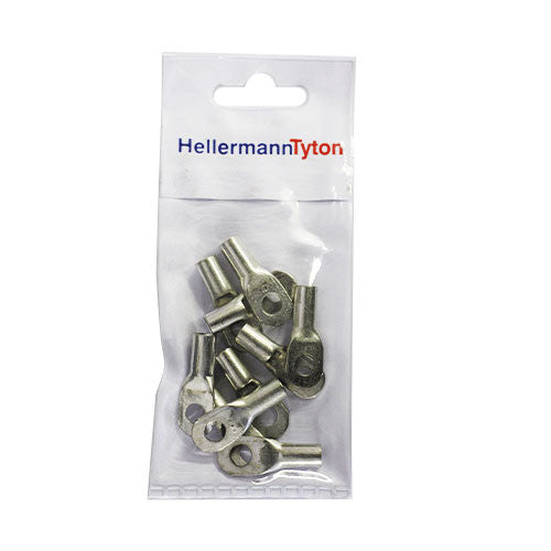 HellermannTyton Standard Cable Lugs HTB166 16mm Cable Size 6mm Stud - 10 Pack