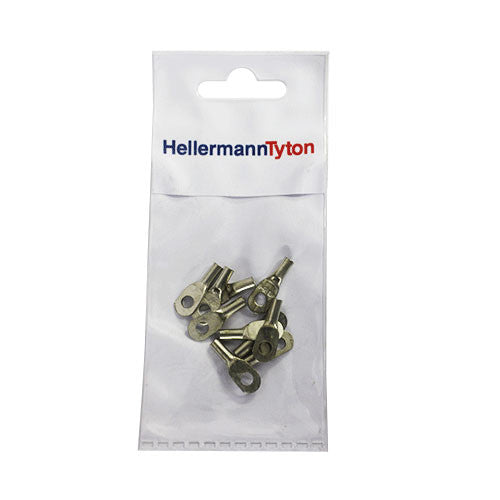 HellermannTyton Standard Cable Lugs HTB24 2.5mm Cable Size 4mm Stud - 10 Pack
