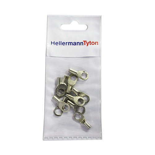 HellermannTyton Standard Cable Lugs HTB46 4mm Cable Size 6mm Stud - 10 Pack
