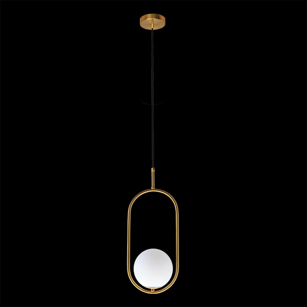 K. Light Oval Glass Pendant - Gold