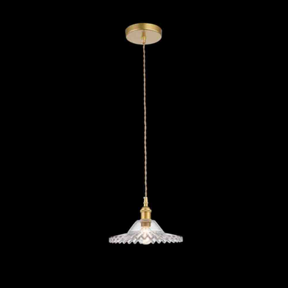 K. Light Vintage Cut Glass Pendant E14 40W - Satin Gold