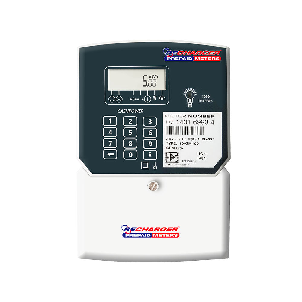 Recharger Gemlite Single Phase Prepaid Electricity Meter