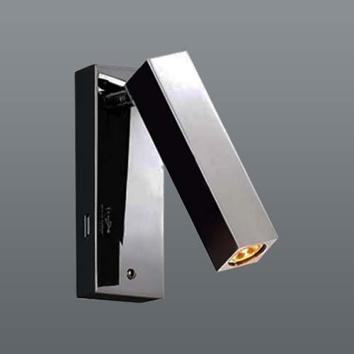 Spazio Loca White Wall / Reading Light with USB Port - Silver