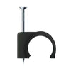 Cable Clips Round Black - 5 to 20mm /100pk