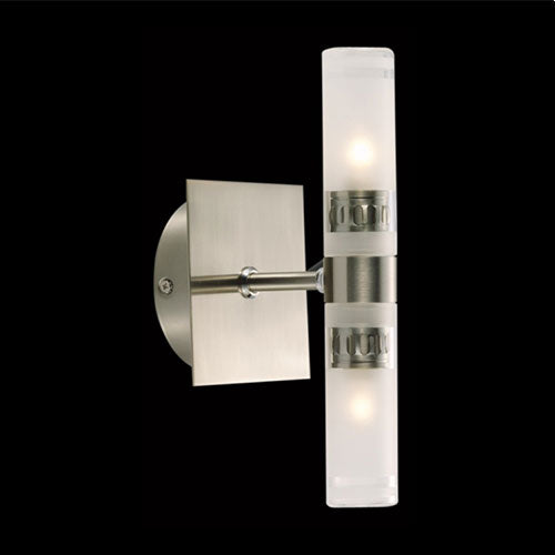 K. Light Double Vertical Wall Light - Satin Chrome