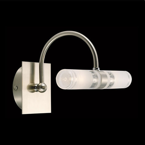 K. Light Double Horizontal Wall Light - Satin Chrome / Frosted
