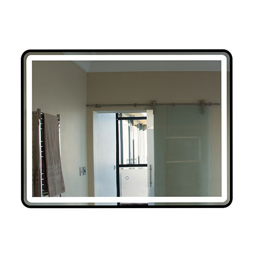 Rectangular Mirror with Touch Dimmer - Black