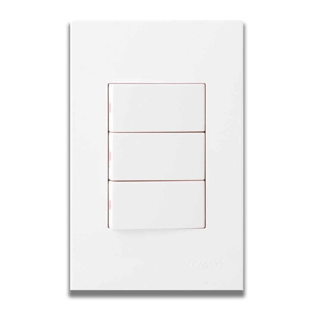 Onesto Matrix Small 3 Lever 1-Way Light Switch 4 x 2