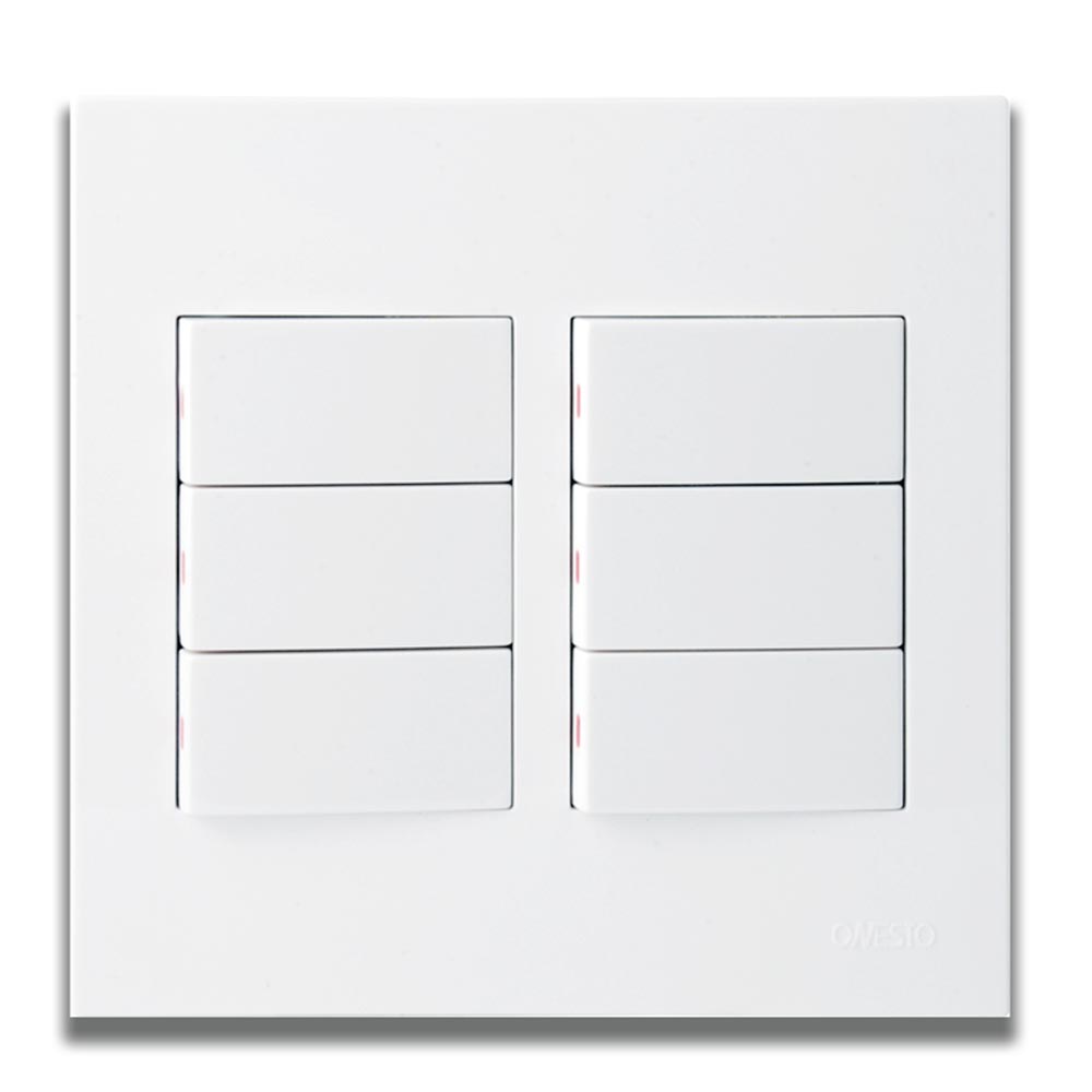 Onesto Matrix 6 Lever 1-Way Light Switch 4 x 4