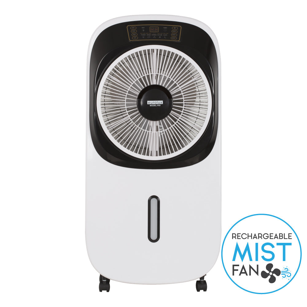Eurolux Portable Rechargeable Mist Fan with LED Light