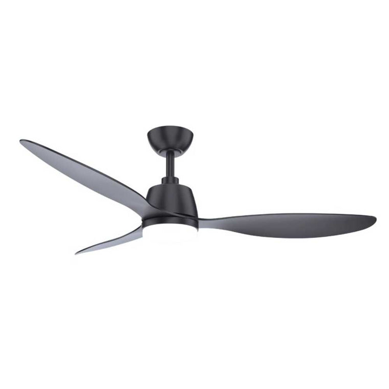 Solent Coastal Breeze 3 Blade Plastic Ceiling Fan with Remote & LED Light Kit - Black