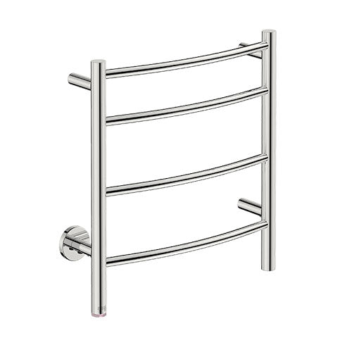 Bathroom Butler Natural 4 Bar Curved PTS Heated Towel Rail 500mm