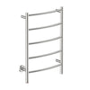 Bathroom Butler Natural 5 Bar Curved PTS Heated Towel Rail 500mm - Polished Stainless Steel