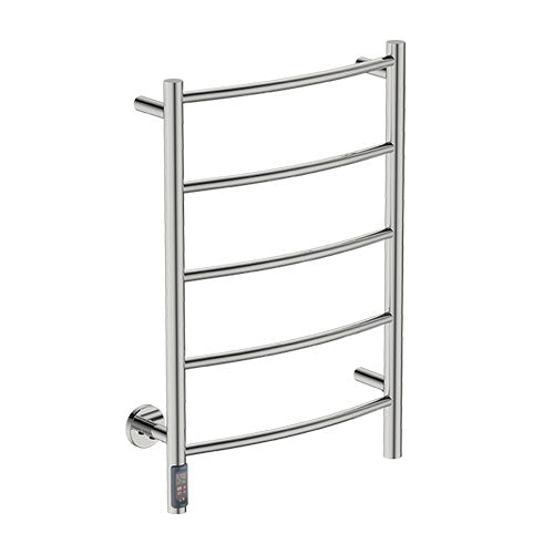 Bathroom Butler Natural 5 Bar Curved TDC Heated Towel Rail 500mm