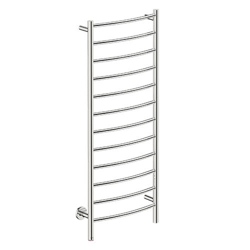 Bathroom Butler Natural 12 Bar Curved PTS Heated Towel Rail 500mm