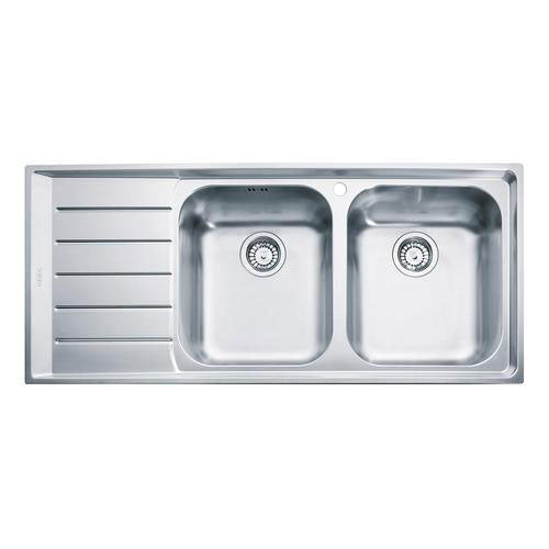 Franke Neptune NEX 621 Double Bowl Deep Inset Sink LH Drainer - Stainless Steel