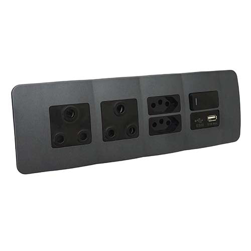 VETi 1 Omni Cluster 6 Module USB Combo Cluster Socket - Black Modules