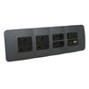 VETi 1 Omni Cluster USB + V-Slim + RSA Sockets & Switch - Black Modules