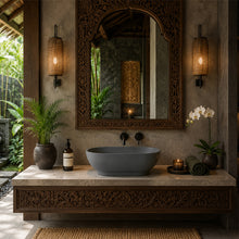 Load image into Gallery viewer, Two Tone Stone Ovale Countertop Vanity Basin
