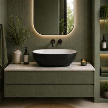 Load image into Gallery viewer, Two Tone Stone Ovale Countertop Vanity Basin
