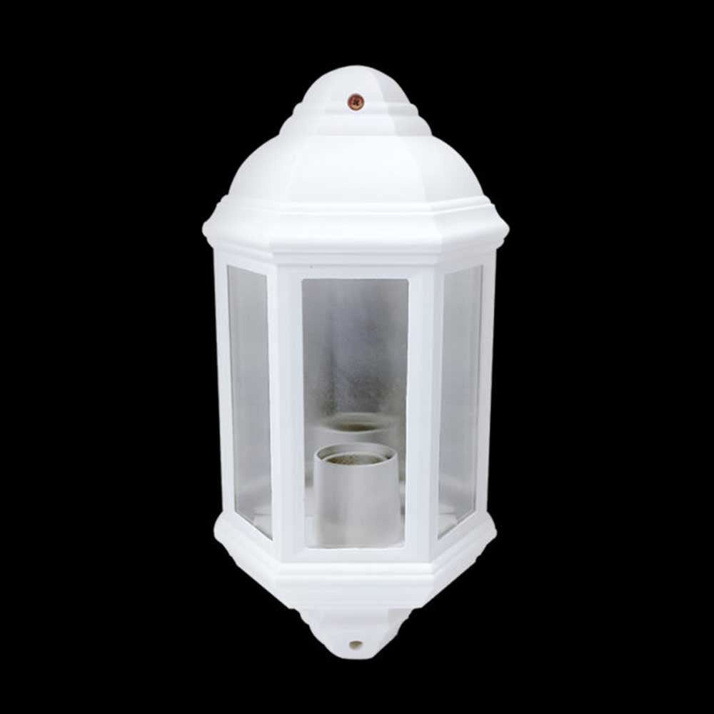 K. Light Coastal Half Lantern Wall Light E27 40W - White