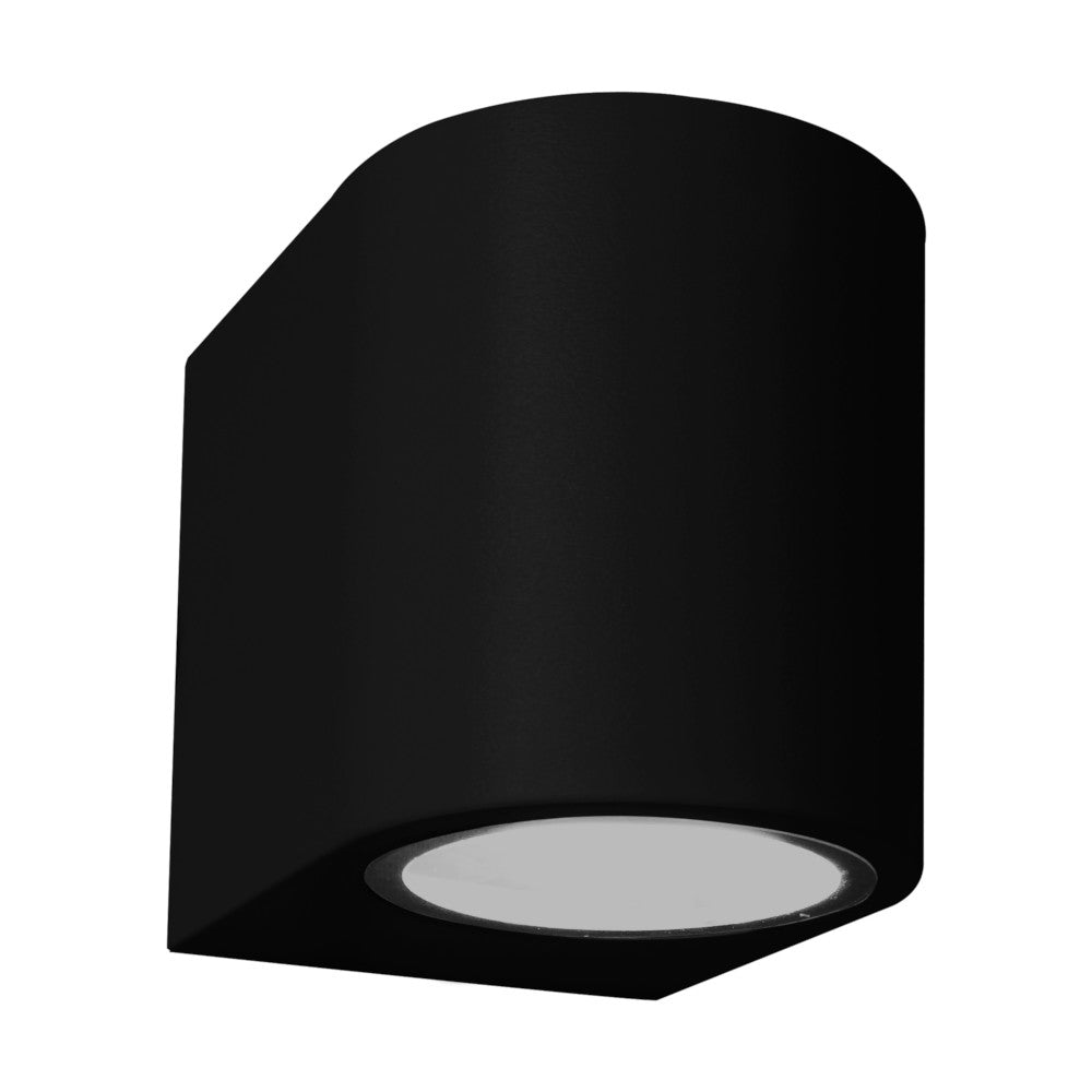 K. Light Coastal Polycarbonate Round Down Wall Light - Black
