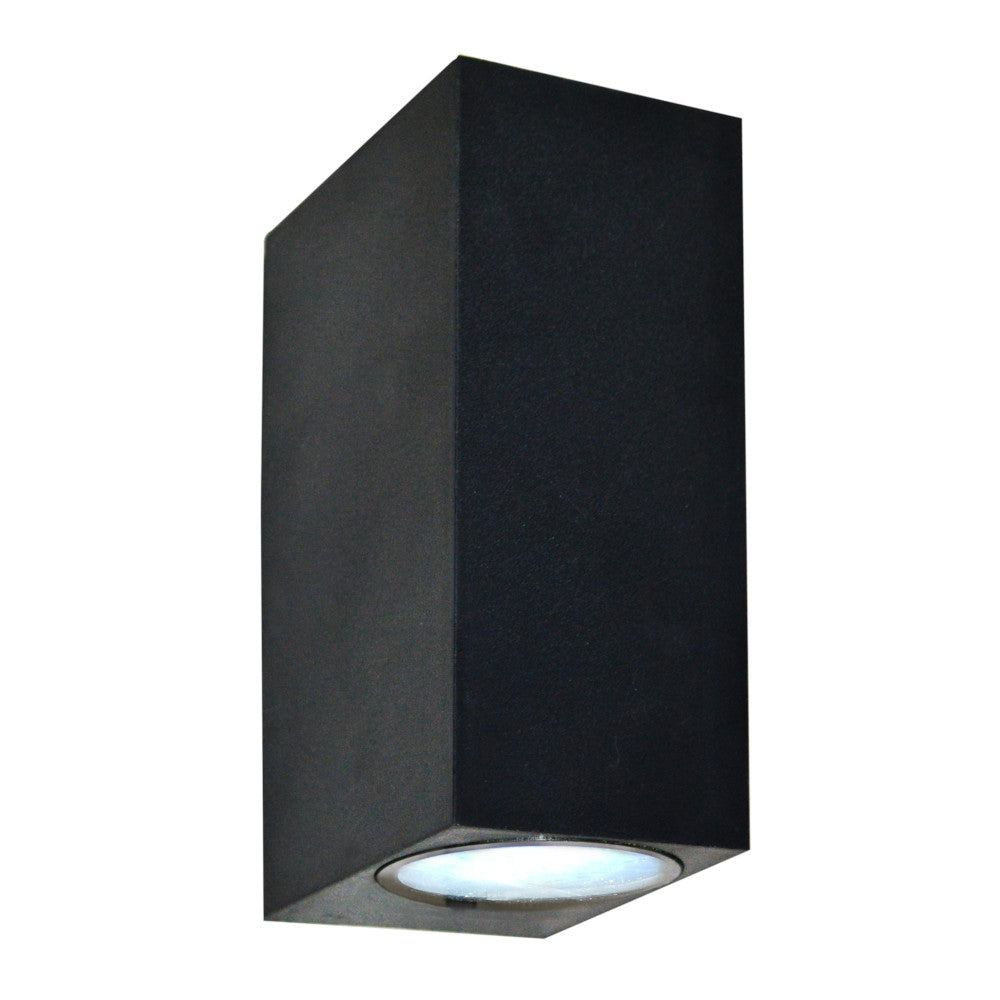 K. Light Coastal Polycarbonate Round Up & Down Wall Light - Black