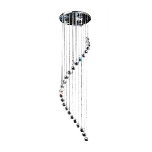Bright Star Chrome Pendant with Hanging Crystals