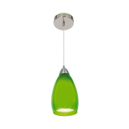 Bright Star Satin Chrome Pendant with Double Glass